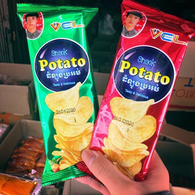 COMBO 10 GÓI Bim Bim Snack  Khoai Tây Potato Miếng bào mỏng VeLa, Đồ Ăn Vặt Cổng Trường, Đồ Ăn Vặt Tuổi Thơ