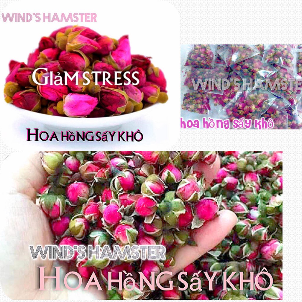 (Chất như hình) Hoa hồng khô, hoa đậu biếc giảm stress cho hamster và