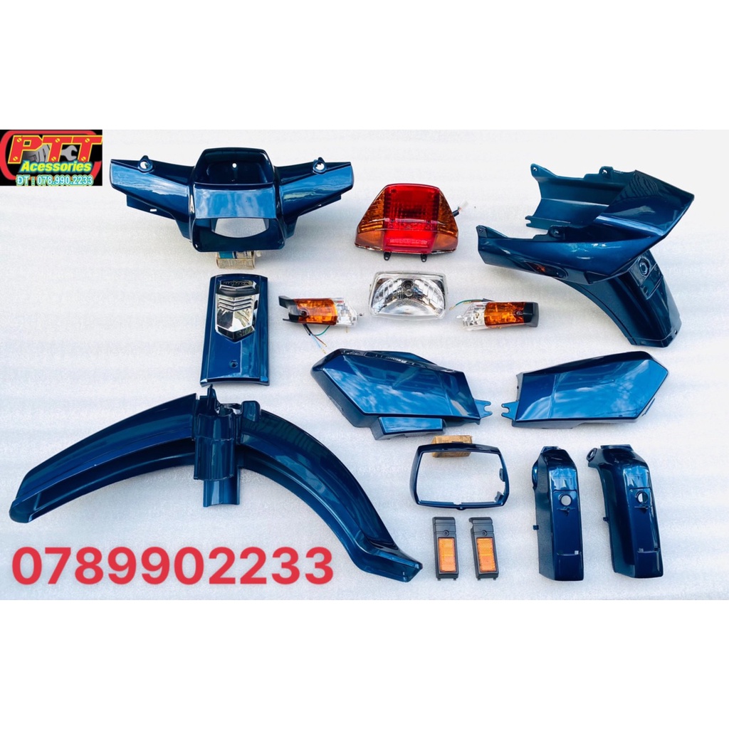 DÀN ÁO XE SUPER DREAM MÀU XANH NHỚT CÓ ĐÈN ĐẶC BIỆT