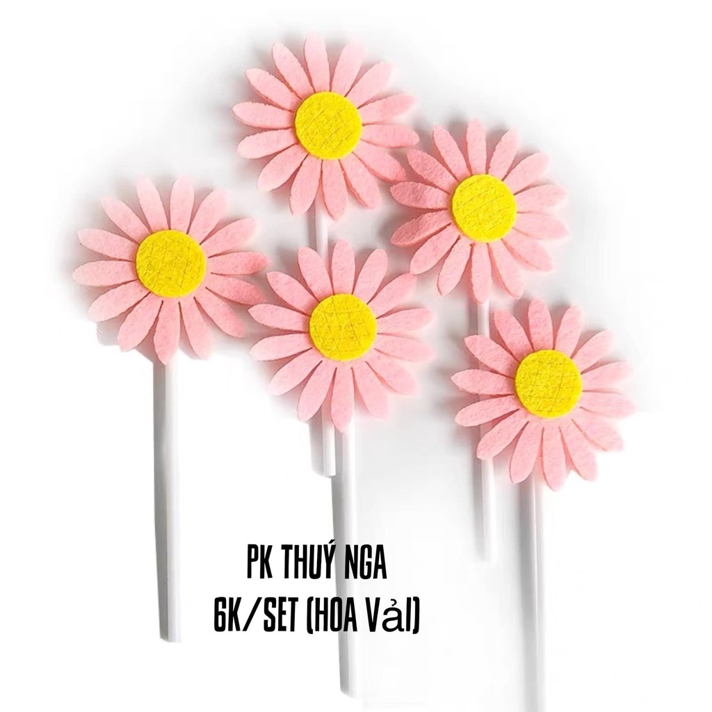 5 SET HOA HƯỚNG DƯƠNG VẢI TRANG TRÍ BÁNH KEM