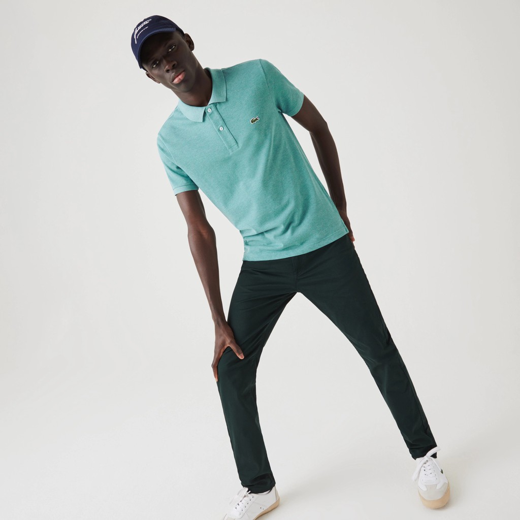 Áo Polo Nam Lacoste Men's Slim Fit Polo In Petit Piqué Green