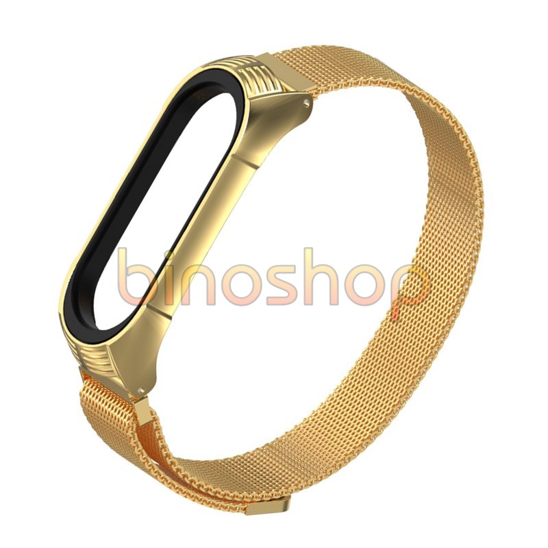 Dây đeo miband 5 nam châm viền vân TF, dây đeo thay thế mi band 5 nam châm phiên bản TF viền vân MIJOBS