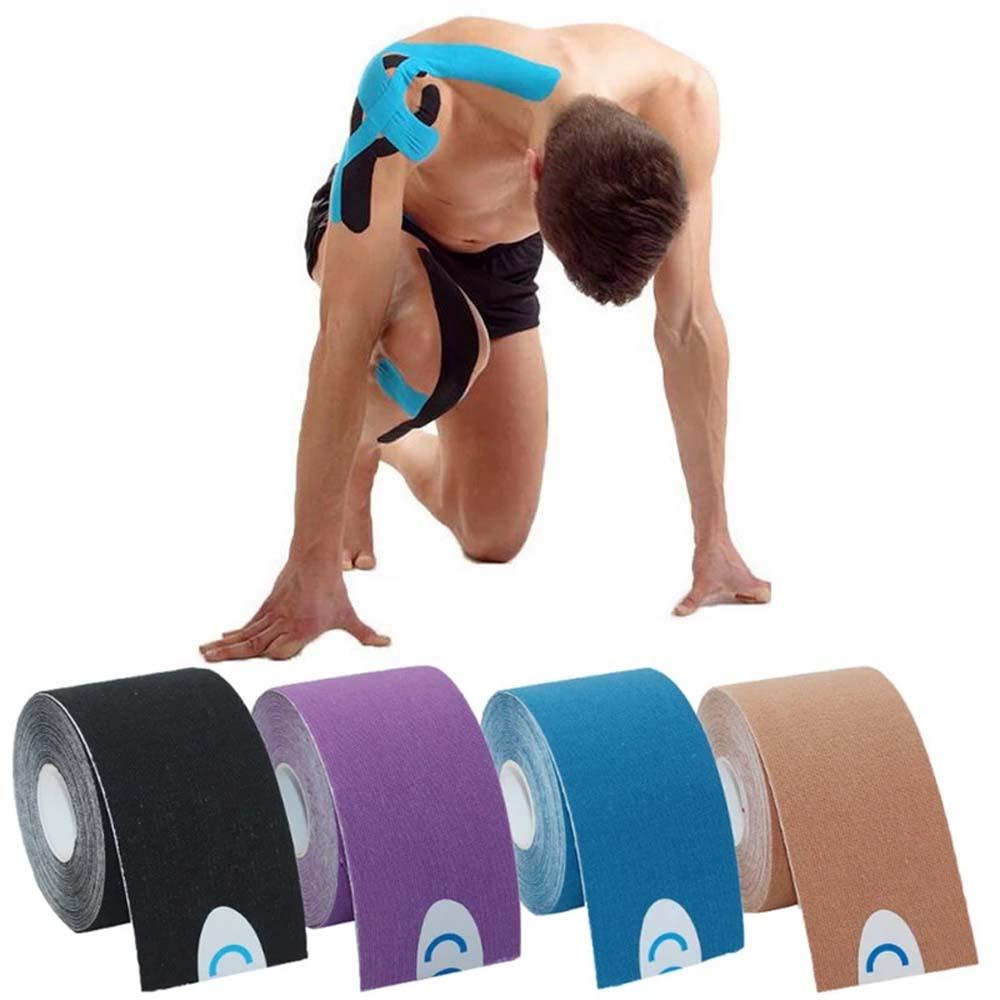VANES1 Running Kinesiology Sports Tape Tennis Adhesive Strain Injury Tape Athletic Strapping Muscle Paste Gym Muscle Pain Relief Knee Pads Care Physiotherapy Myalgia Fitness Muscle Bandage/Multicolor