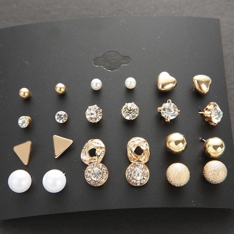 Set 12 Đôi Bông Tai Thời Trang Hàn Quốc