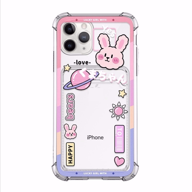 Ốp điện thoại họa tiết thỏ hoạt hình dành cho Iphone 13 ProMax 11 12 Mini XS I8 I7Plus