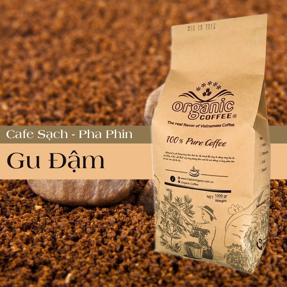 1Kg Cà Phê Nguyên Chất Dành Cho Pha Phin Gu Đậm Đắng Truyền Thống - 100% Robusta - Cà Phê Ngon Từ Đà Lạt Organic Coffee