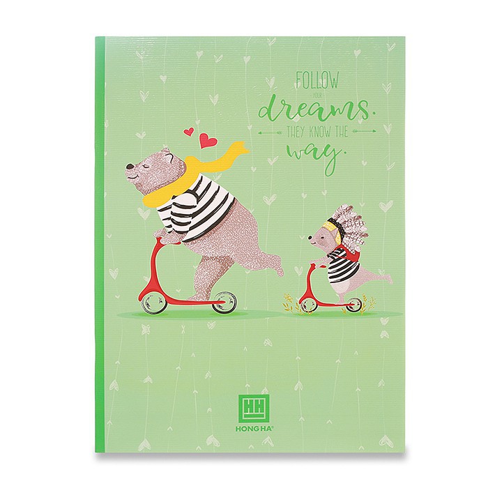 Combo vở 4 ô ly vuông 200 trang South Star Dreaming Bear 0750 (5 quyển)