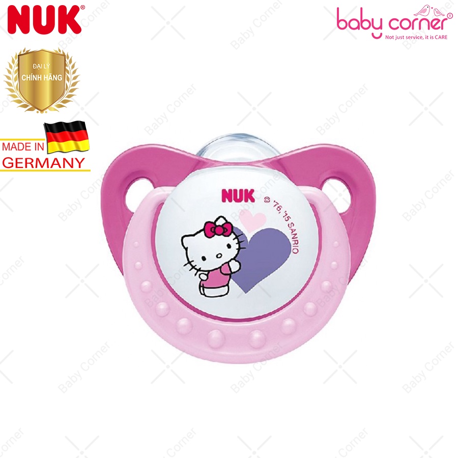 Bộ 2 Ty Ngậm NUK Sleeptime Silicone Hello Kitty Cho Bé 0 - 6 Tháng