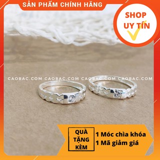 Nhẫn đôi bạc💝freeship💝giảm 5k nhập mã 💝nhẫn đôi bạc gumiho love