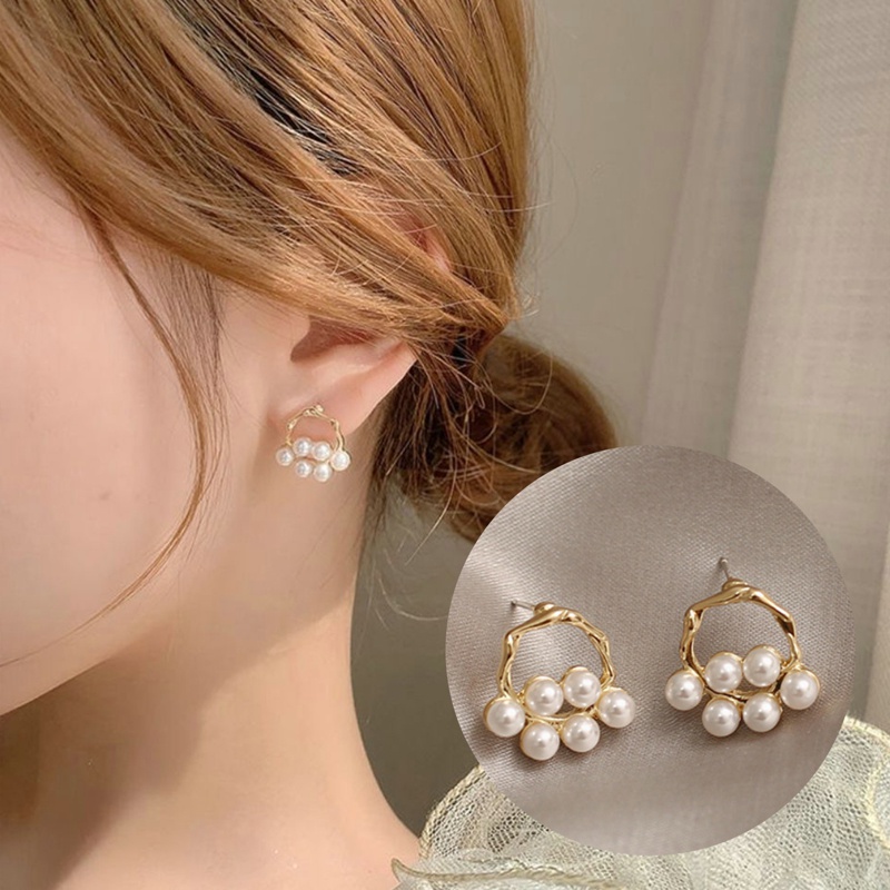 Bông Tai Kim Loại Đính Ngọc Trai Đơn Giản Thời Trang Cho Nữ dreamdiary