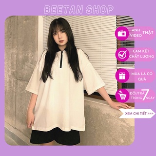 Set đồ nữ, set bộ áo thun polo kéo khóa quần short form rộng - bộ đồ áo phông tay lỡ quần đùi
