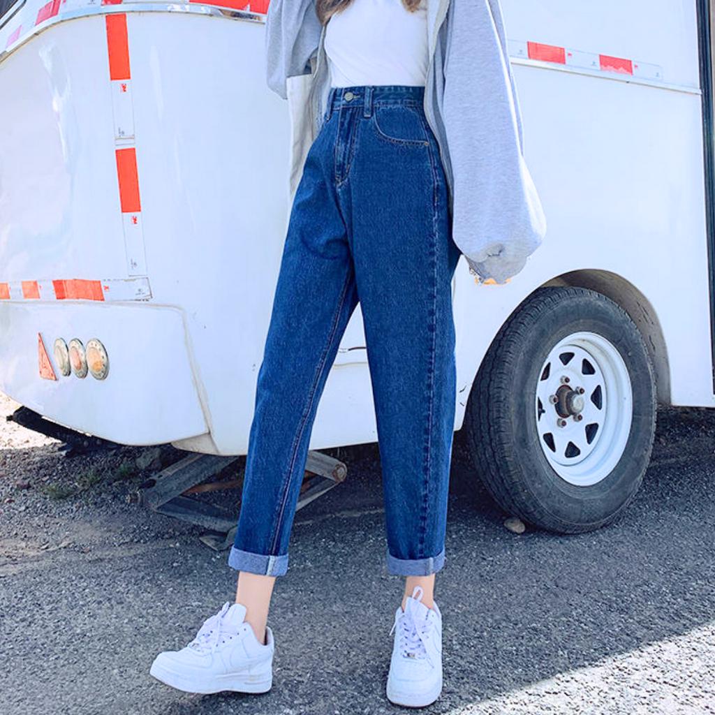 Quần jeans baggy nữ lưng cao tôn dáng trẻ trung năng động; Quần jean bò baggy HIYOU