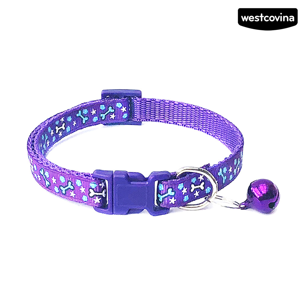 Vòng Cổ Có Chuông In Họa Tiết Xương Cho Thú Cưng