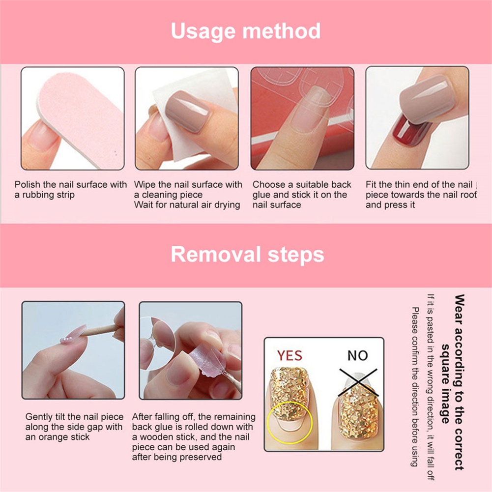 Bộ Móng Tay Giả Kèm Miếng Dán Trang Trí Nghệ Thuật DIY