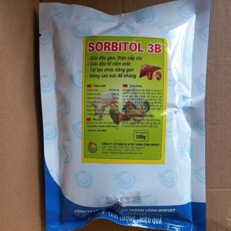 Giải độc gan thận Sobitol 3B 200g