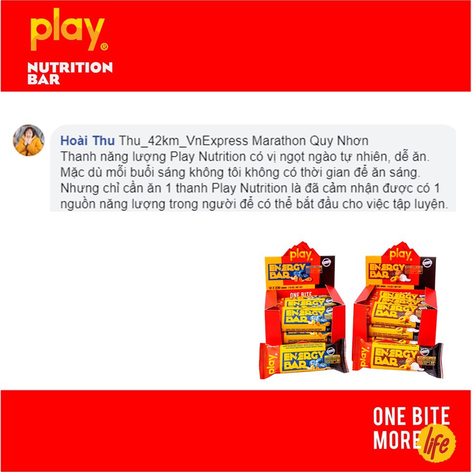 Thanh năng lượng PLAY - Bánh ngũ cốc ăn sáng Play Energy Bar (hộp 12 thanh) SP2.1