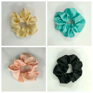 Cột tóc scrunchies mẫu trơn phi bóng