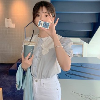 Áo Sơ Mi Hoa Ngắn Tay Cổ Bẻ Thời Trang Mùa Hè Mới 2021