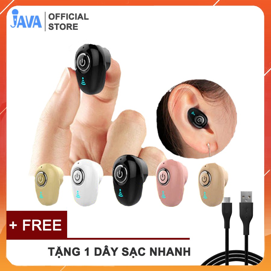 [BH 12 THÁNG] Tai Nghe BLUETOOTH Mini S650 - Tặng 1 dây sạc nhanh 25K- Không Dây - Nhỏ gọn - Chống ồn -  JAVA Shop