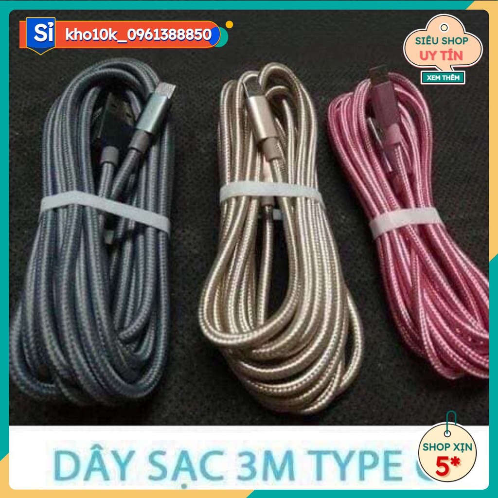 dây sạc dài 3m giành cho samsung / iphone