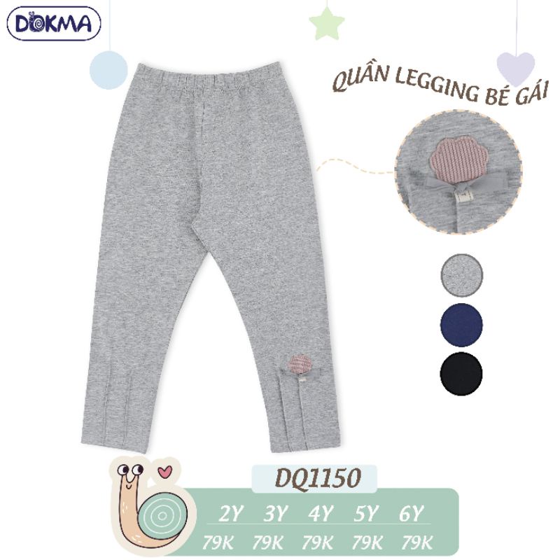 Quần legging cotton mềm mịn co dãn bé gái dokma