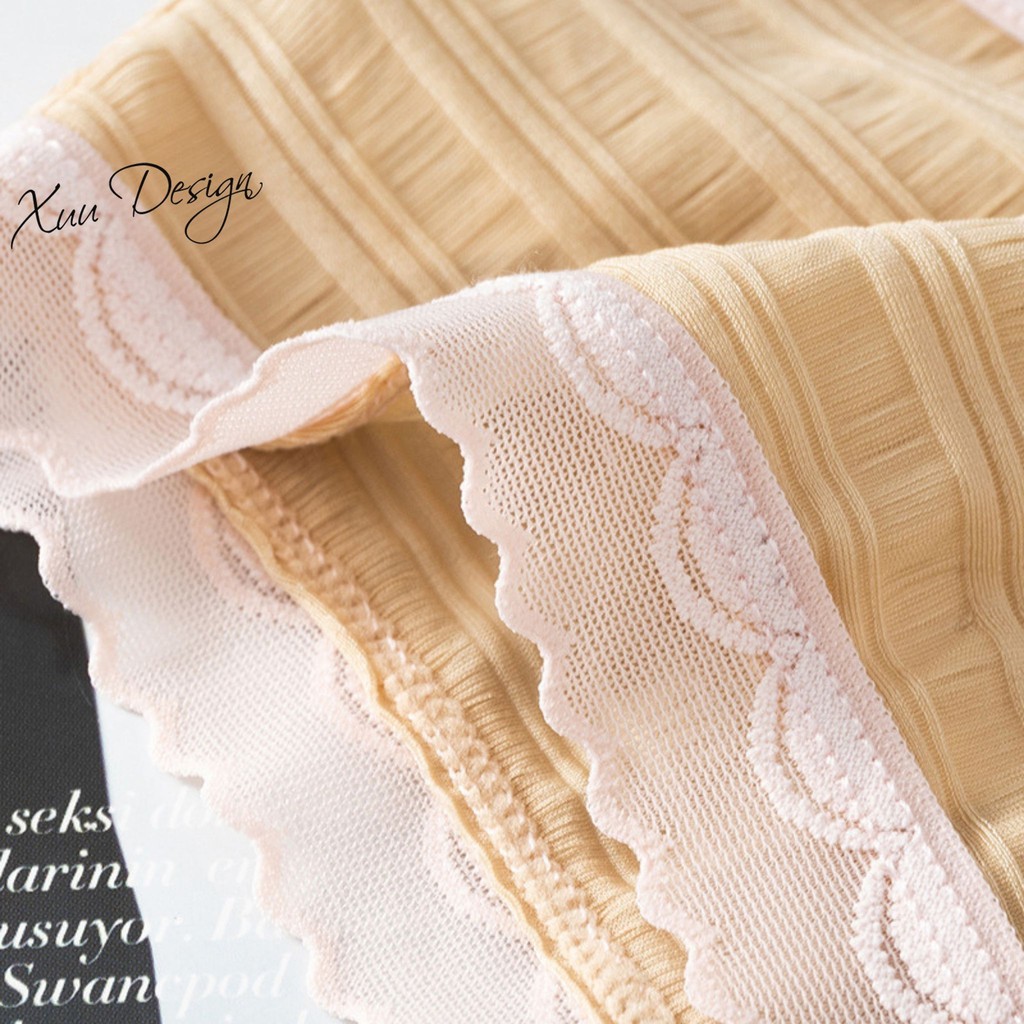 Quần lót nữ cotton phối viền ren co dãn thấm hút hồ hôi XUU DESIGN QC34