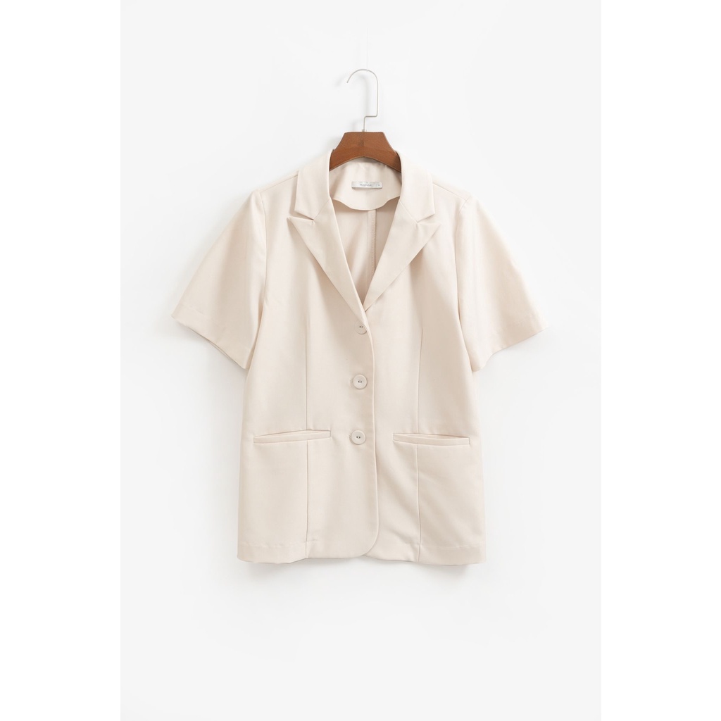 Áo blazer ngắn tay MADELEN màu trơn dáng basic