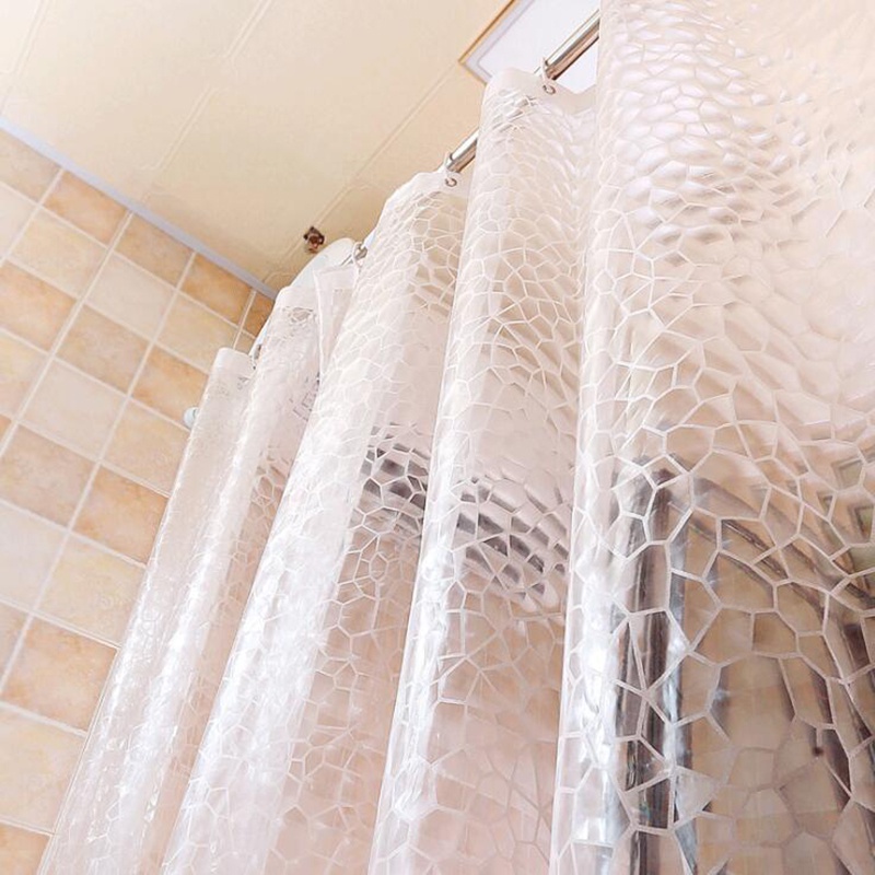 Rèm Phòng Tắm Chống Thấm Nước Trong Suốt Dày Dặn Với Hiệu Ứng 3d