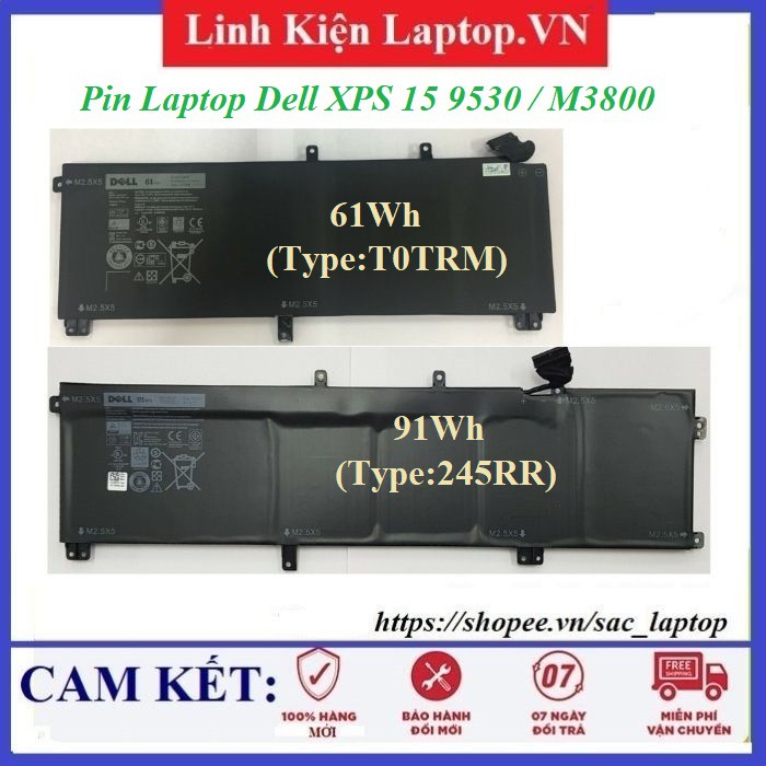 Pin Laptop DELL M3800 XPS 15 9530 Precision M3800 T0TRM 245RR 0H76MY H76MV Y758W