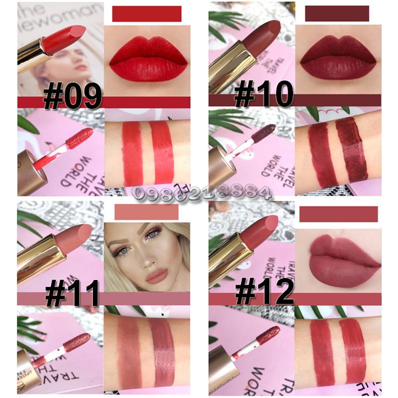 Thỏi son kem hỗn hợp O.TWO.O 2 in 1 Matte Lipstick &amp; Liquid Lipstick LLL1