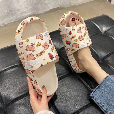 💧 Dép Nữ 💧 Sandle vincci sliper Dép Quai Ngang Chống Nhăn Phong Cách Mùa Hè Sành Điệu Cho Nữ (Hàng Mới Về) ♤Dép Sandal Đế Dày Chống Trượt In Hình Gấu Dễ Thương Thời Trang Mùa Hè Cho Nữ