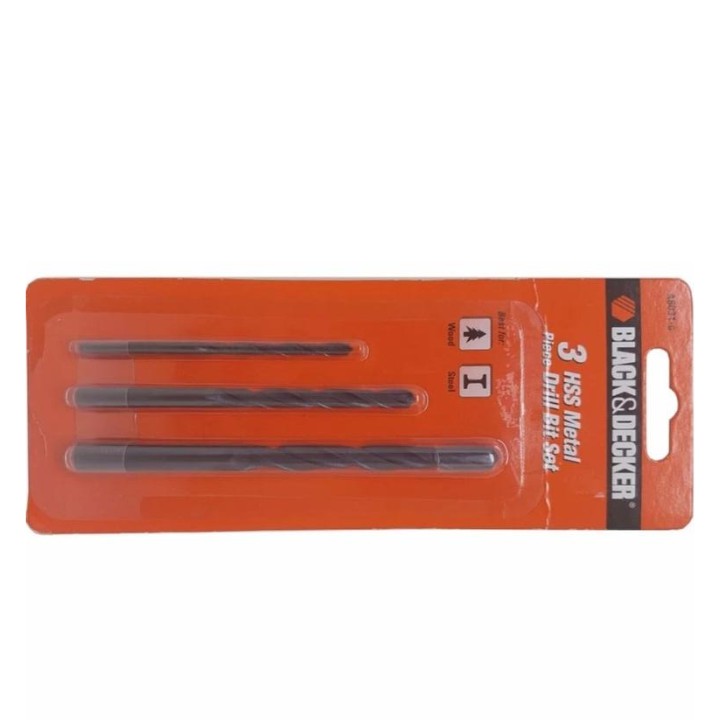 Bộ 3 mũi khoan sắt HSS Black &amp; Decker A8031G