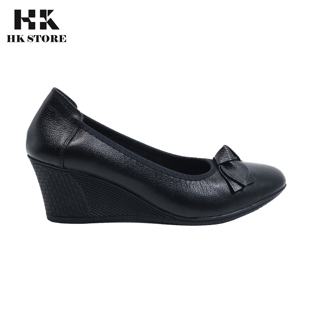 Giày nữ da bò đế xuồng 5cm - da bò thật 100% mềm mại dễ sử dụng - hàng chính hãng HK.STORE - bảo hành 12 tháng