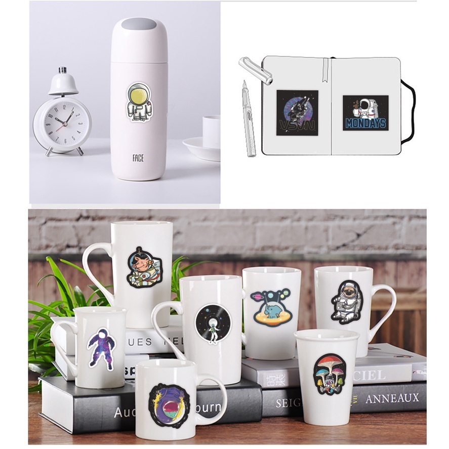 100/ 50/ 25/ 10 Hình dán trang trí ván trượt/ sổ tay hình phi hành gia