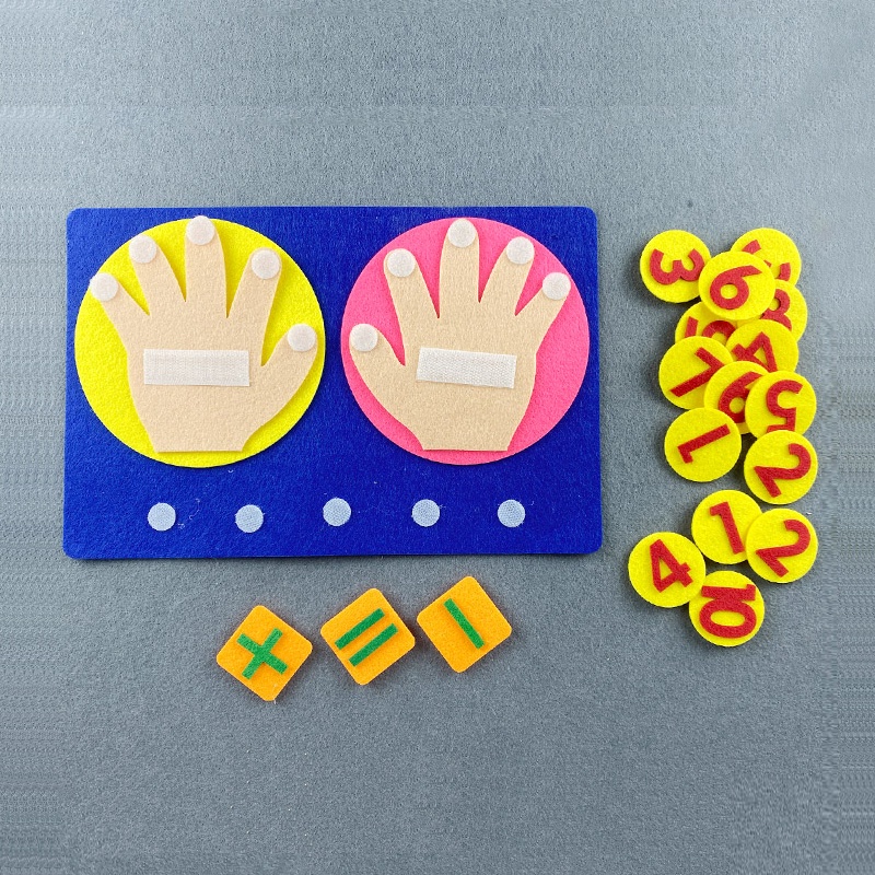 Montessori Đếm Đồ Chơi Nỉ Số Ngón Tay Bảng Toán Trẻ Em Bổ Sung Trừ Đồ Chơi Học Tập Sớm Cho Trẻ Tập Đi