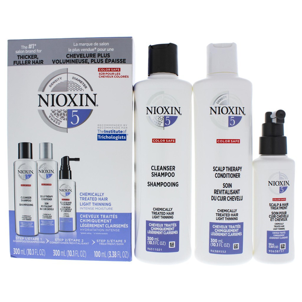 Bộ KIT dầu gội xả và tinh dầu Nioxin chống rụng tóc System 5 300ml 2019