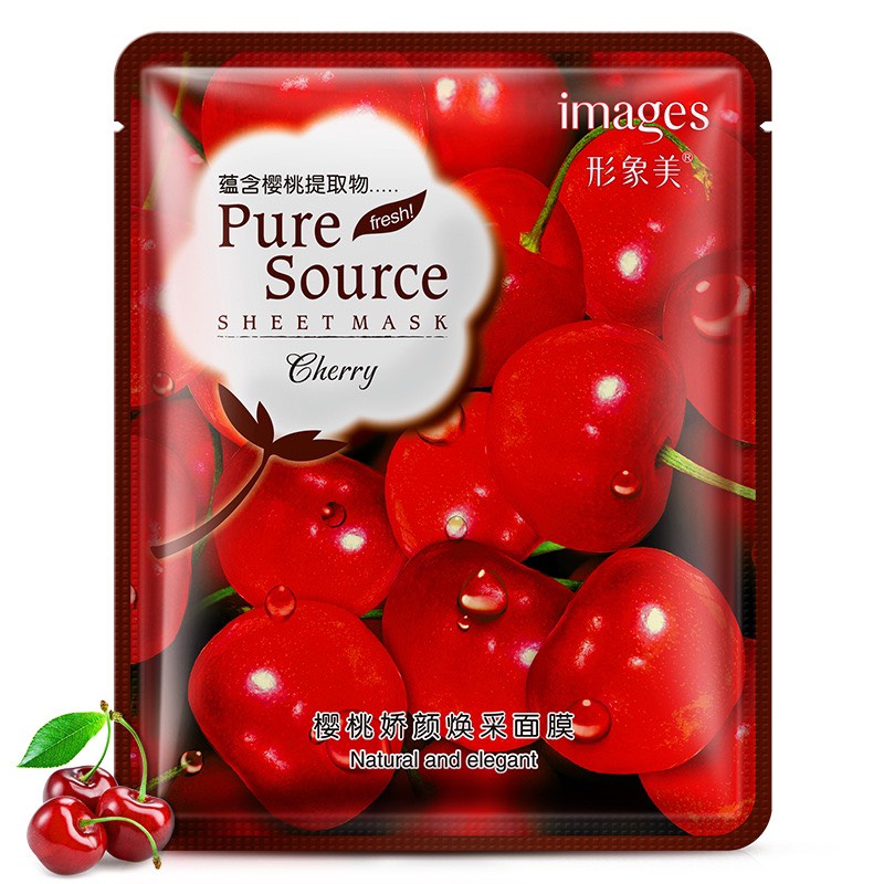 Mặt nạ dưỡng trắng da trái cây Pure Source Images dưỡng ẩm chống lão hóa săn chắc da nội địa Trung