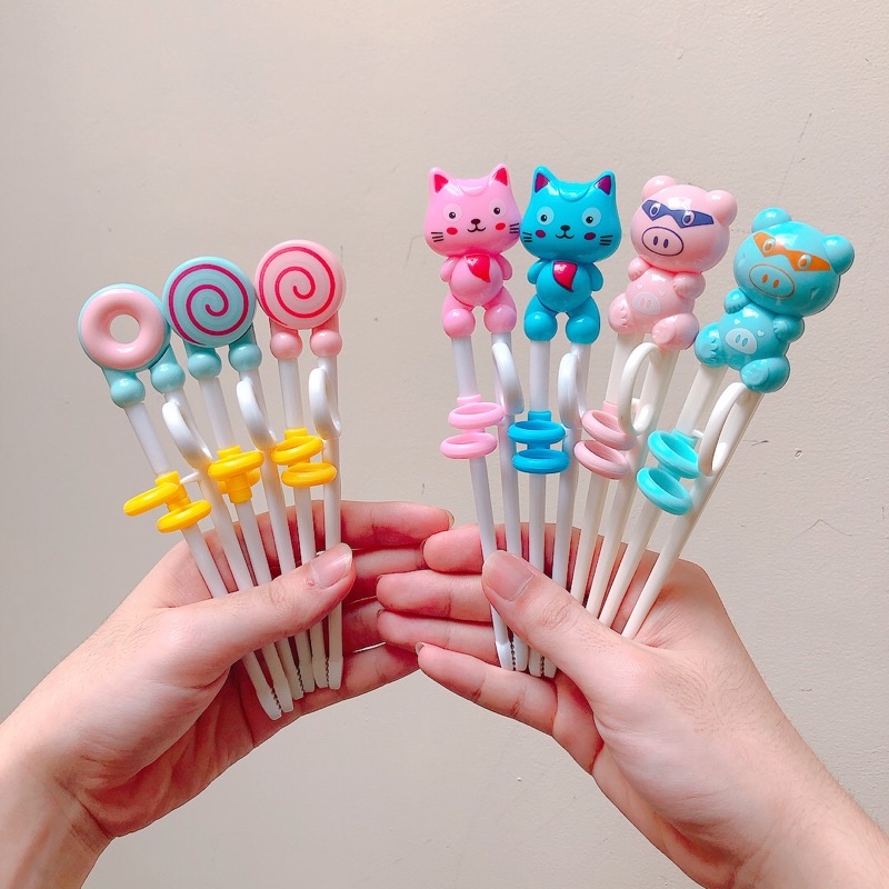 Đũa Tập Gắp Cho Bé Xỏ Ngón, Đũa Tập Ăn Cho Bé