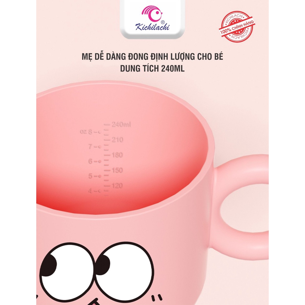 Cốc tập uống, tập hút kichilachi 2 giai đoạn thể tích 240ml cho bé