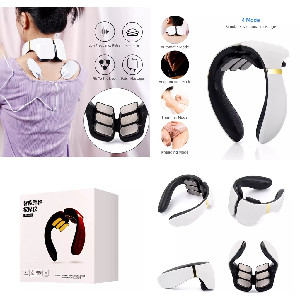 [HOT NEW] Máy Mát Xa Xung Điện 6 Vùng , Máy Mát Xa Cổ Thông Minh