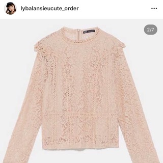 Áo ren dài tay 2 màu đen/ nude + 2% phí shopee
