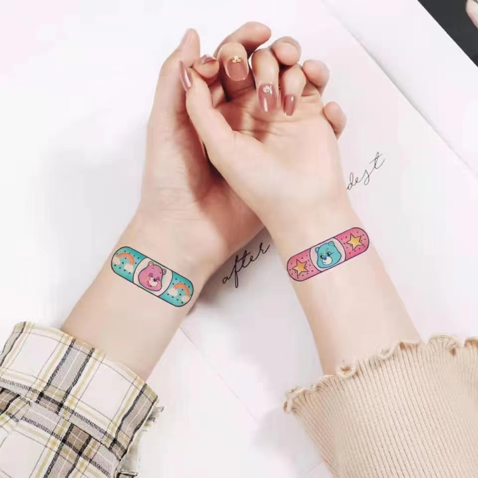Hình Xăm Dán Băng Cá Nhân Hoạt Hình Dễ Thương Phong Cách Hàn Quốc Có 7 Kiểu Khác Nhau
