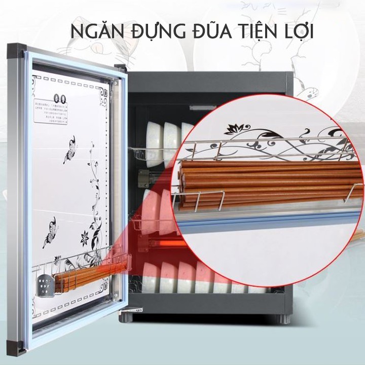 Máy sấy khử khuẩn bát đĩa gia đình 98L Kore Tủ khử trùng bằng ozon hồng ngoại sấy khô chén bát cực nhanh