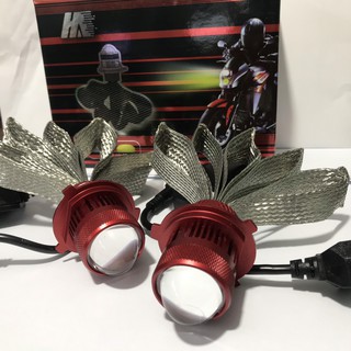 Đèn Pha led Ruby bi cầu mini chân H4 siêu sáng 2 màu cos vàng pha trắng cho xe