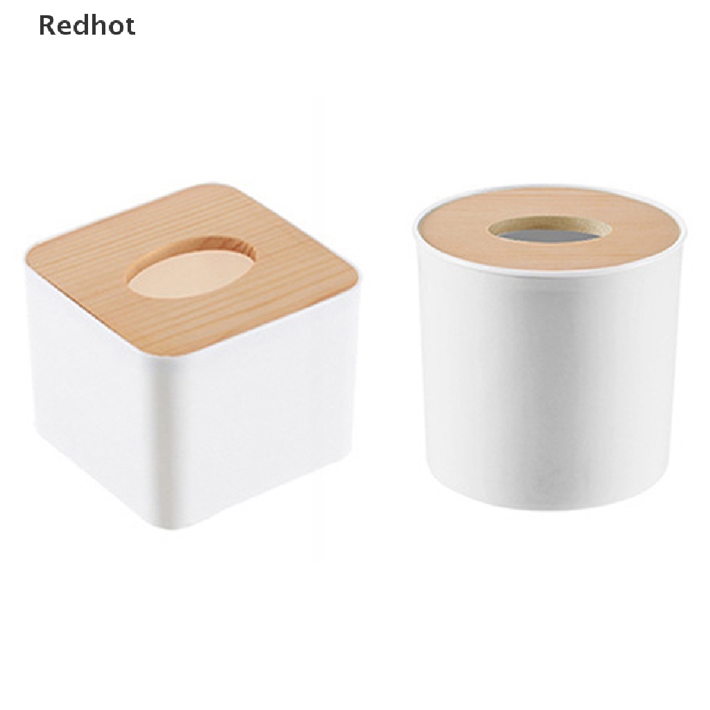 &lt; Redhot &gt; Hộp Đựng Khăn Giấy Vệ Sinh Bằng Gỗ Trơn
