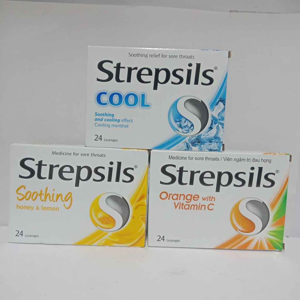 VIÊN NGẬM STREPSILS HỘP 24 VIÊN CÁC VỊ