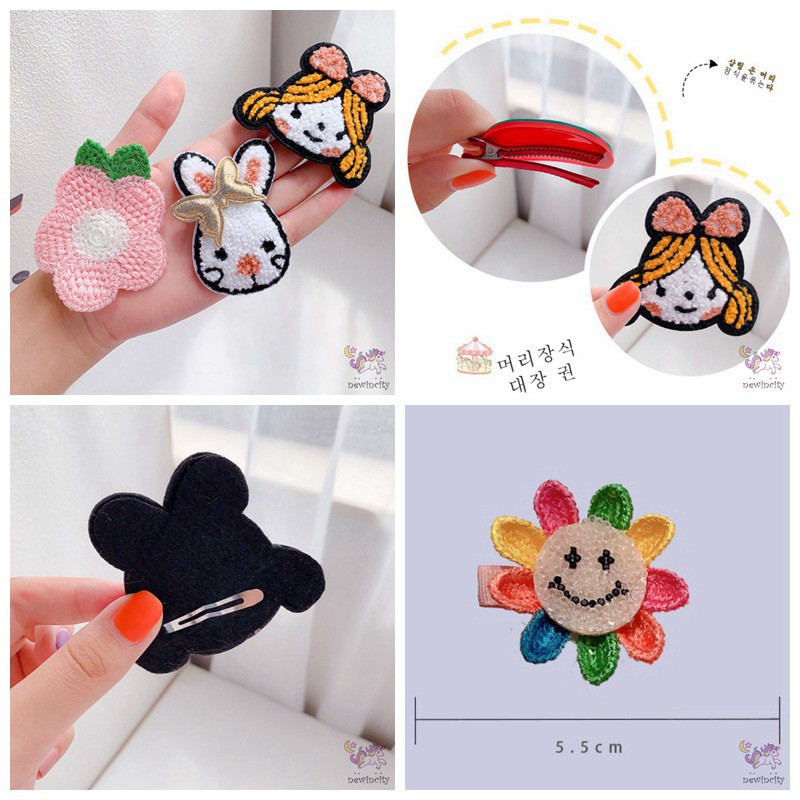 Set Kẹp Tóc Kiểu Hoạt Hình Đáng Yêu Độc Đáo Cho Bé Gái