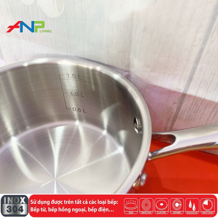 Quánh Inox 3 lớp cao cấp đáy liền Trimax XS EL-3745 size 16cm