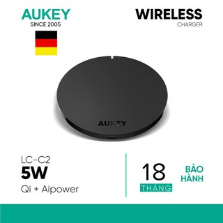Sạc Không Dây Chuẩn Qi Aukey LC-C2 Công Suất 5W Công Nghệ AiPower Thông minh