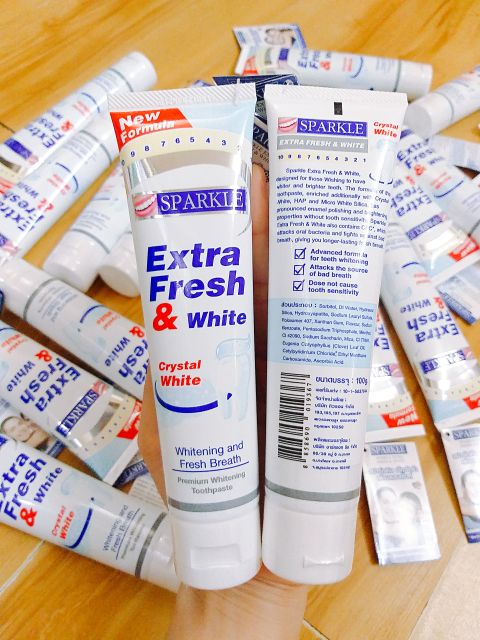 Kem đánh răng SPARKLE Extra Fresh &amp; White Cao Cấp 100g